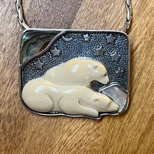 Beautiful Zealandia Polar Bear Necklace / Pin